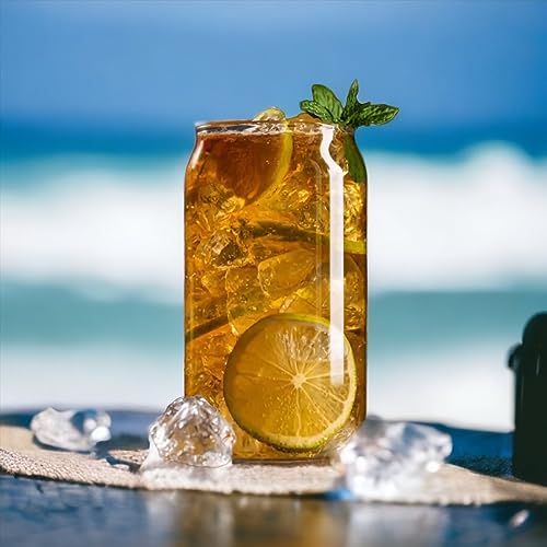 Oojami 30 pcs Can shaped Plastic Disposable Stemless Shatterproof BPA-Free drinking cups Beer Iced Coffee Mocktails, Cockt...