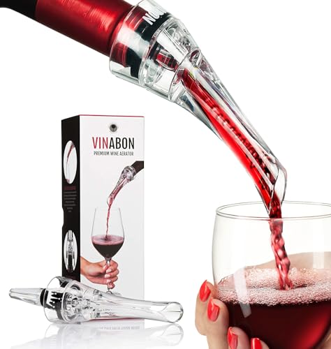 VINABON Wine Aerator Pourer Spout – Updated 2026 Professional Wine Aerator for Superior Flavor, Enhanced Bouquet & Rich, S...