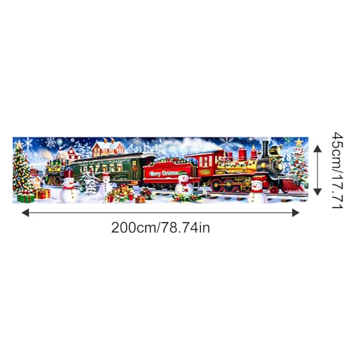 BlissYard Merry Christmas Long Horizontal Banner Backdrop Holiday Winter Wonderland Christmas Train Photography Background...