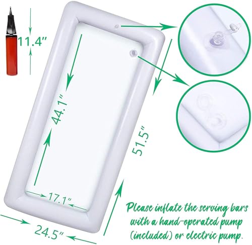 2 Pack Inflatable Serving Bar Buffet Cooler - Ice Tray for Food & Drinks, Portable for Parties, BBQ, Picnic, Pool Keep Col...