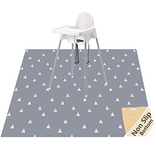 51” Baby Splat Mat for Under High Chair/Arts/Crafts, WOMUMON Washable Waterproof Anti-Slip Floor Splash Mat, Portable Wipe...