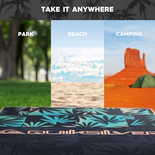 Quiksilver Sand-Free Beach Mat – Large Waterproof Outdoor Picnic Blanket, Lightweight Foldable Mat for Beach, Camping, Par...