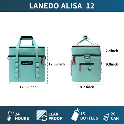 Lanedo Lisa Lunch Soft Cooler 20/36 Can, Insulated Bag Portable Ice Chest Box for Lunch, Beach, Drink, Beverage, Travel, C...