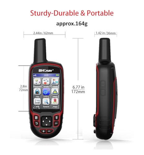 BHCnav NAVA Pro F78 Waterproof Handheld GPS Units,Button-Operated Handheld with Altimeter,Thermometer and Compass-2.8" Col...