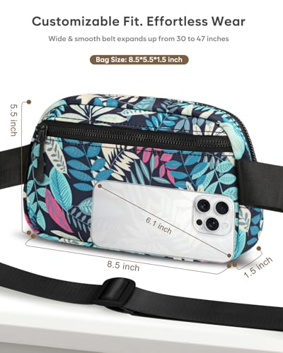 Pritent Fanny Packs for Women Cross Body Bag Waterproof Belt Bag with Adjustable Strap and Zipper Back Pocket Small Crossb...