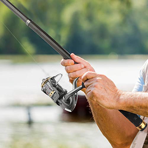 Fishing Rod Reel Combo Full Kit Telescopic Spinning Pole Set with Reel Line Lures Hooks Carrier Bag Saltwater Freshwater F...