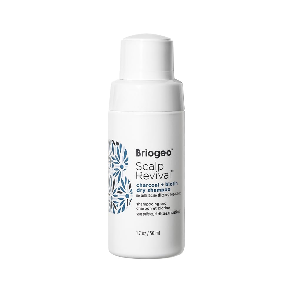 Briogeo Scalp Revival Charcoal + Biotin Dry Shampoo, Clarifying Shampoo Scalp Cleanser for Dry Scalp & Itchy Scalp, Featuring Te
