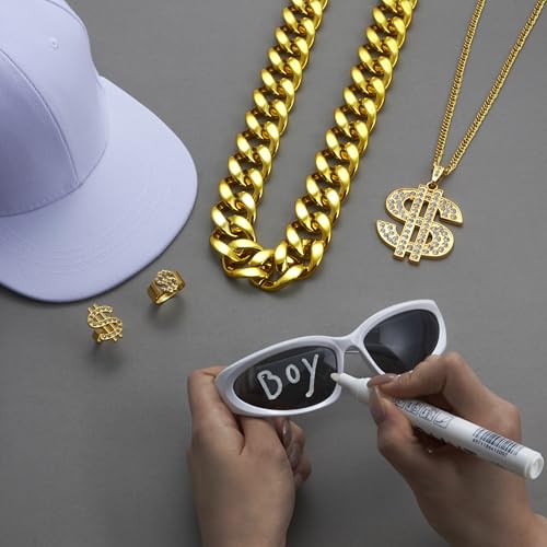 MEDOJO Hip Hop Costumes Kit 80s 90s 2000s Rapper