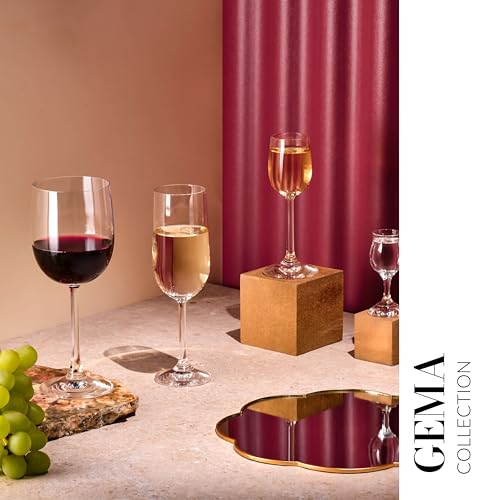 Krosno Champagne & Sparkling Wine Glasses GEMA | Classic Design | Set of 6 | 7.1 oz | Wide Bowl | Transparent | For Home, ...
