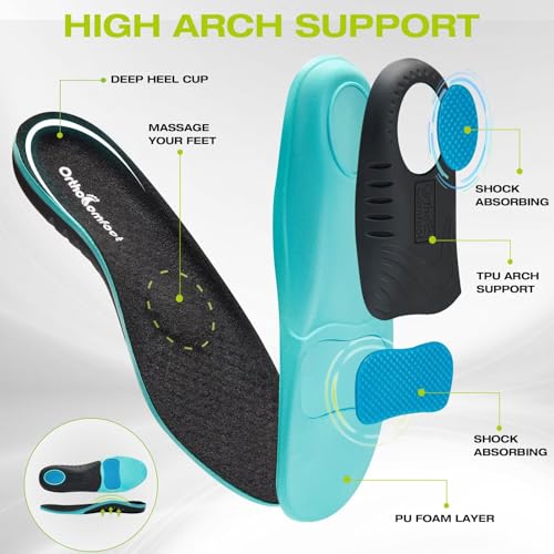 OrthoComfoot Men's Orthopedic Slip-On Loafers Walking Shoes: Casual Comfortable Arch Support Slippers for Plantar Fasciiti...