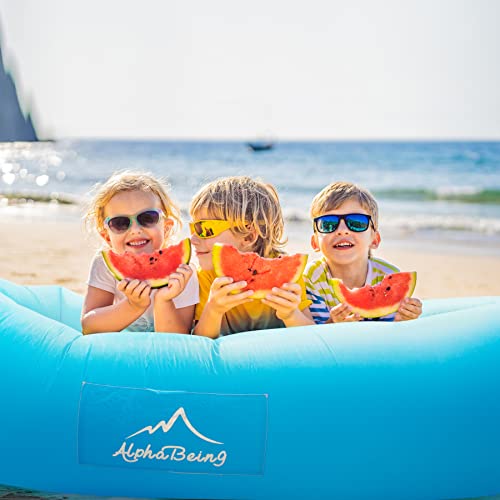 AlphaBeing Inflatable Lounger Air Sofa, Portable Inflatable Couch Mesh Hollow Air Hammock Anti Leakage Air Chair for Outdo...
