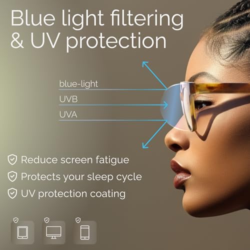 miyya Blue Light Glasses for Women & Men – Oversized UV & Blue Light Blocker Chunky Frames, All-Day Comfort, Stylish Eyewear