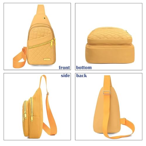 Crossbody Small Sling Backpack Sling Bag for Women Men, Chest Bag Daypack Crossbody for Travel Sport Running Hiking (Yellow)