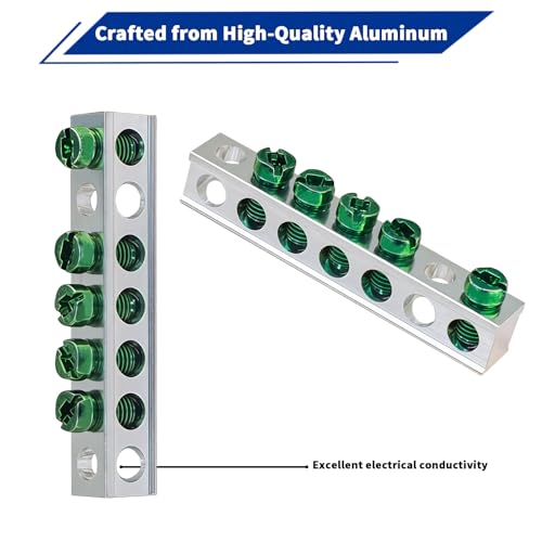 Ground Bar Kit for Eaton, 5 Terminal Grounding Bar Compatible with BR and CH Series Loadcenter 2 Pack