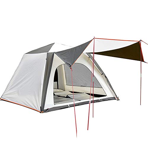 ChHAIS White Outdoor Camping Automatic Speed Open Family 3 People 4 People Tent Anti-Storm Rain Anti-UV Beach Fishing Tent...