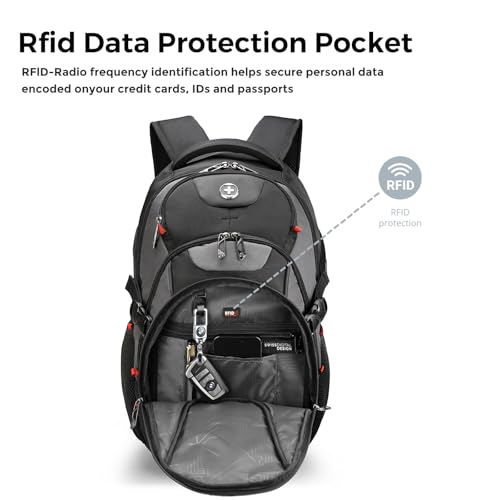 Swissdigital Design Laptop Backpack with USB Charging Port, Travel Backpack Fits 15.6 inches Computer, 31L College School ...