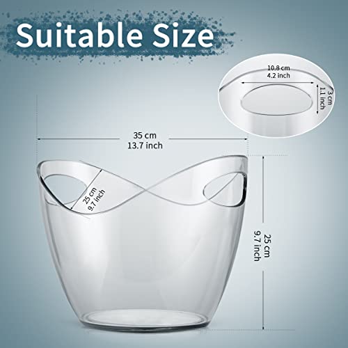 Ice Bucket Parties Wine Bucket Plastic Clear Acrylic For 8 Liter Plastic Tub Perfect for 5 Champagne, Wine or Beer Bottle...