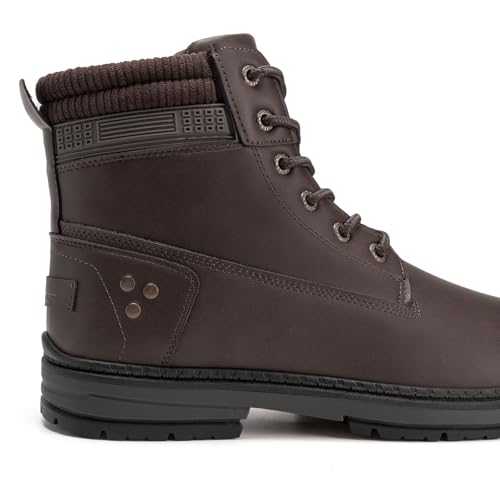 Athlefit Casual Men's Hiking Boots Fashion Lace up Combat Boots Low Heel Comfortable Ankle Booties