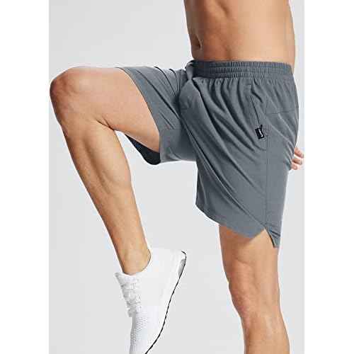 baleaf Men's 5'' Running Shorts Quick Dry Lightweight Unlined 2 Zipper Pockets Workout Gym