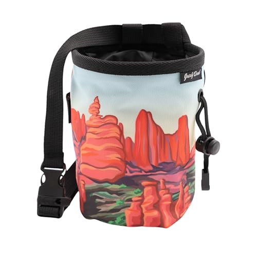 GNARLY DOOD Rock Climbing Chalk Bag | for Outdoor, Gym, & Bouldering | Adjustable Waist Belt, Durable Drawstring Closure,...