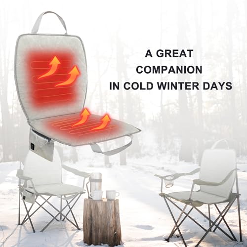 MYDAYS OUTDOOR Portable Heated Seat Cushion,Foldable Heated Stadium Seat for Bleachers,Heated Seat Pad USB Powered Heated ...