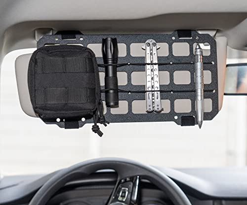 TACNEX Vehicle Rigid MOLLE Panel for Car Visor Organizer EDC Pouch Tool Holster Bag Holder Tactical Gear Rack Truck Equipm...