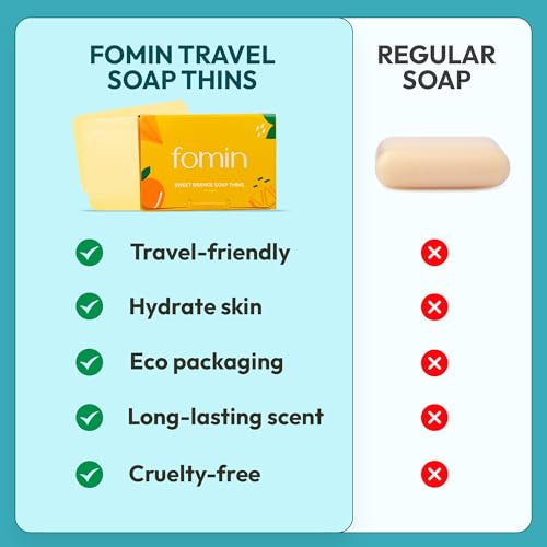 FOMIN - Antibacterial Paper Soap Sheets for Hand Washing - (300 Sheets) Orange, Tea Tree, Lavender Portable Travel Soap Sh...