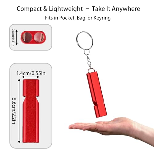 Premium Extra Loud Whistles for Camping Hiking Hunting Outdoors Sports and Emergency Situations, Sturdy but Light Aluminiu...