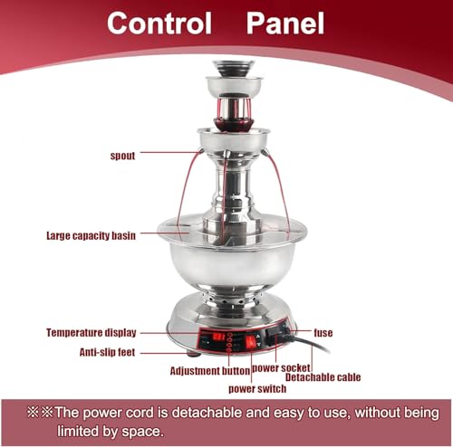 Hoiaost 3-Tier Cocktail Fountain Machine, Electric Party Fountain Drink Machine,3.5L Stainless Steel Commercial Beverage W...