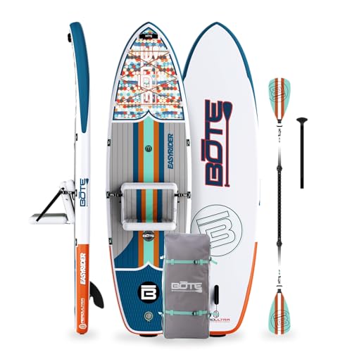 BOTE Easy Rider Aero Inflatable Stand Up Paddle Board MAGNEPod Blow Up Hybrid iSUP Convertible Seat Included Adults Kids F...