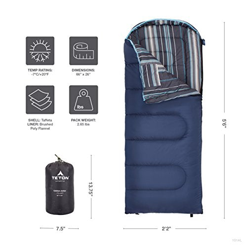 Teton Junior, 20 Degree and 0 Degree Sleeping Bags. Finally, Sleeping Bag for Boys, Girls, All Kids, Warm and Comfortable,...