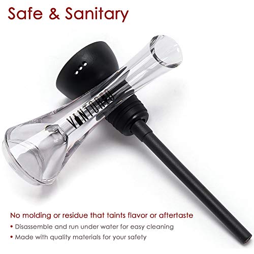 Vintorio Wine Aerator Pourer - Premium Aerating Pourer and Decanter Spout (Black)