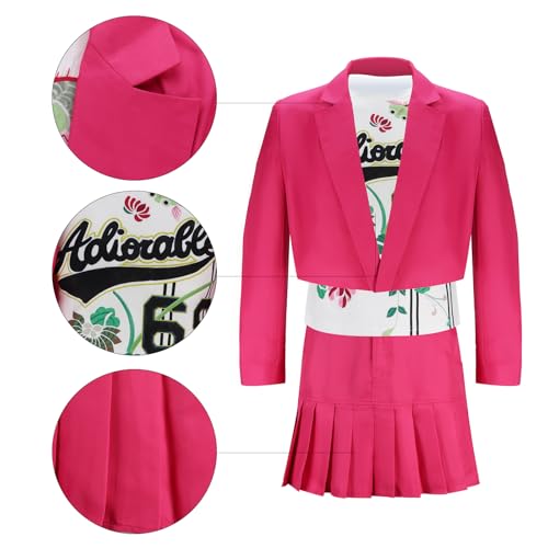 Dormation Men White Chicks Cosplay Costume Marcus Kevin 3Pcs Jacket Skirt T-Shirt Black Detective Outfit Halloween Party Wear