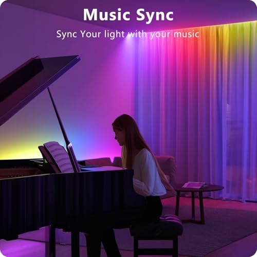 DAYBETTER LED Strip Lights 110ft, Smart Lighting Strips with App Remote Control, RGB Music Sync Color Changing Lights for ...