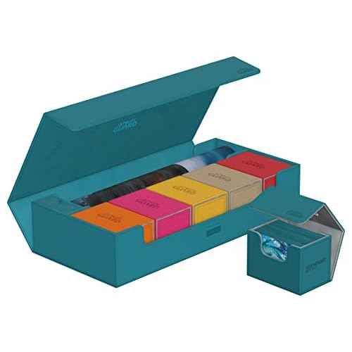 Ultimate Guard Superhive 550+, Deck Case for 550 Double-Sleeved TCG Cards, Petrol, Compatible with Boulders, Magnetic Closure & Microfiber Inner Lining