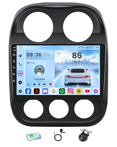 [4Core 64GB ROM] Car Radio Stereo for Jeep Compass Patriot 2010-2016: 10 inch 1280 * 800 Touch Screen 5GWiFi Wireless Carp...
