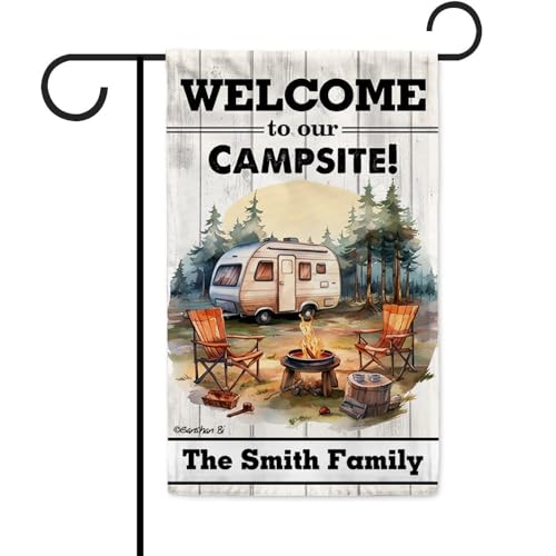 Ganshan Bi Custom Welcome to Our Campsite Garden Flag 12.5 X 18 Inch Double Side Trailer RV Camp Camping Campfire Decor Fl...