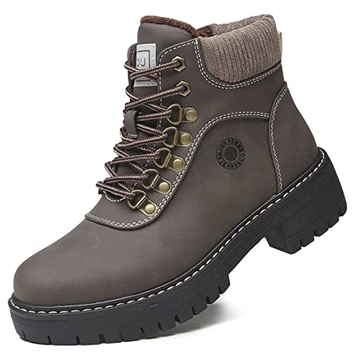ANJOUFEMME Work Winter Hiking Boots For Women - Womens Snow Outdoor Casual Lace up Ankle Boots Waterproof Lightweight Warm...