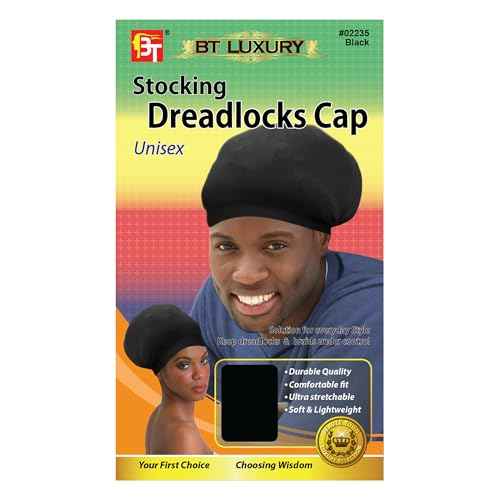 Beauty Town Unisex Sleeping Cap ? Stretchable Soft Lightweight Night Headwear for Braids, Locs, and Dreads (Black)