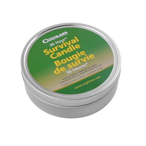 Coghlan's 36-Hour Emergency Survival Candle – Paraffin Wax Candle in Aluminum Tin Container, Triple Wick, Long-Lasting Lig...