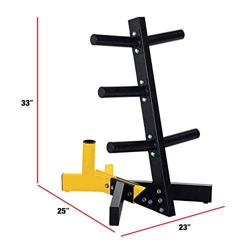 CAP Barbell Olympic Plate Tree Storage Rack, Multiple Colors