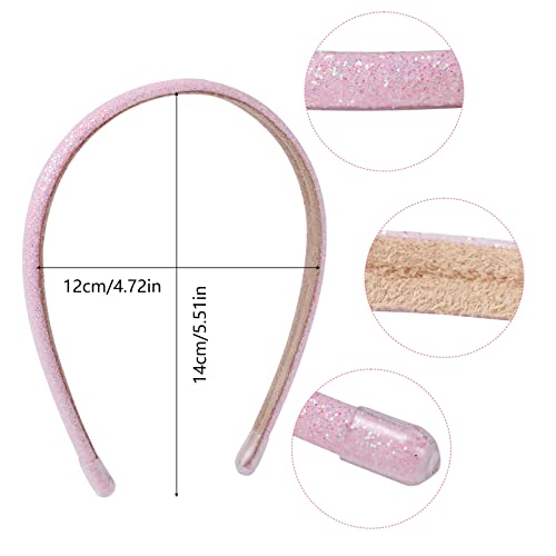 Fishdown Thin Glitter Headbands 6 Pack, Including Gold, Silver, Rose Red, Pink, Blue, Light Blue for Girls and Women, Non-...