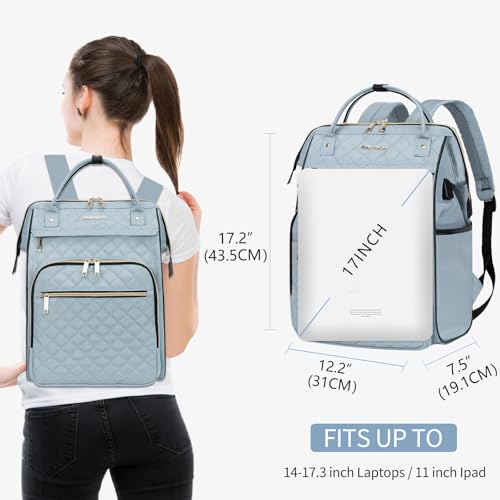 EMPSIGN 17 Inch Laptop Backpack for Women, Work Business Travel Computer College Bags, Large Capacity Water-repellent Quil...