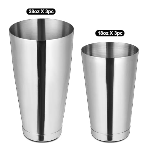 Etens Bulk Commercial Cocktail Shakers 6pc Set, Professional Boston Shakers, Weighted Cocktail Shaker Tins for Bartending...
