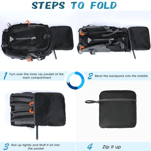 RAINSMORE Hiking Backpack 40L Lightweight Packable Camping Backpack Waterproof Travel Daypack Men Women Hiking Daypack
