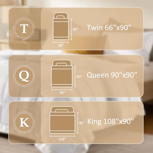 downluxe King Size Blanket with Satin Trim, Lightweight Down Alternative King Blanket for All Season, Machine Washable (Iv...