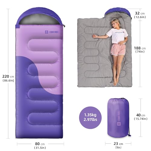 Sleeping Bags for Adults&Kids,Lightweight Waterproof Warm Weather Sleeping Bag,Compact Portable Sleeping Bag for Camping,E...