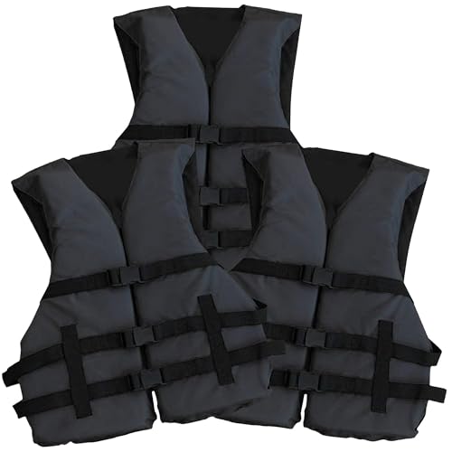3 Pack Life Jacket Paddle Vest; Coast Guard Approved Type III PFD Life Vest Flotation Device; Jet ski, Wakeboard, Kayak; I...