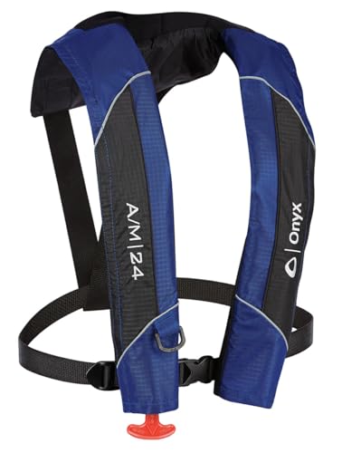 Onyx A/M-24 Automatic/Manual Inflatable Life Jacket, U.S. Coast Guard Approved, Low Profile, Compact Design, Manual Conver...