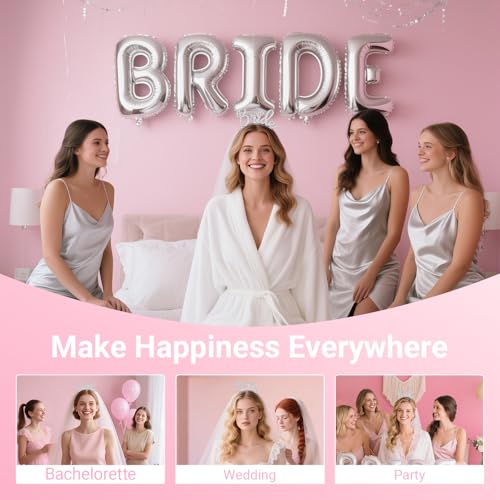 Papoopy 3Pcs Bride to Be Headband with Sash and Veil for Bachelorette Party Decorations, Bridal Shower Accessories for Gif...